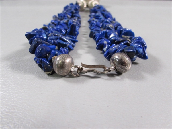 STERLING & LAPIS CHIP NECKLACE