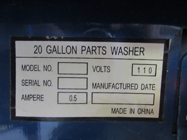 20-GALLON PARTS WASHER