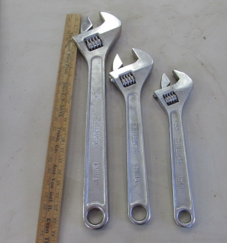 15, 18 & 24 CRESCENT WRENCHES