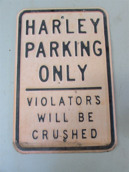 METAL HARLEY PARKING SIGN