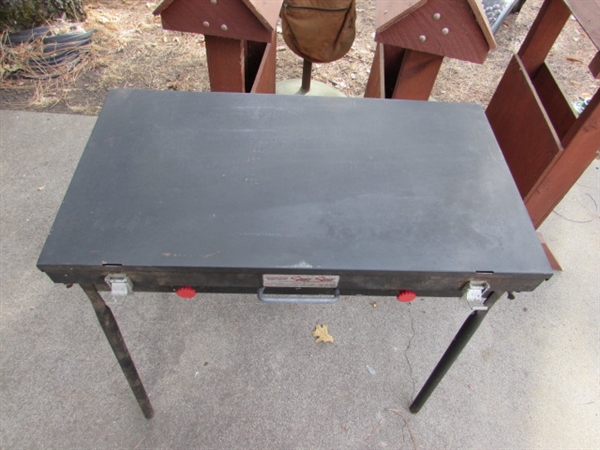 CAMP CHEF PROPANE STOVE ON STAND