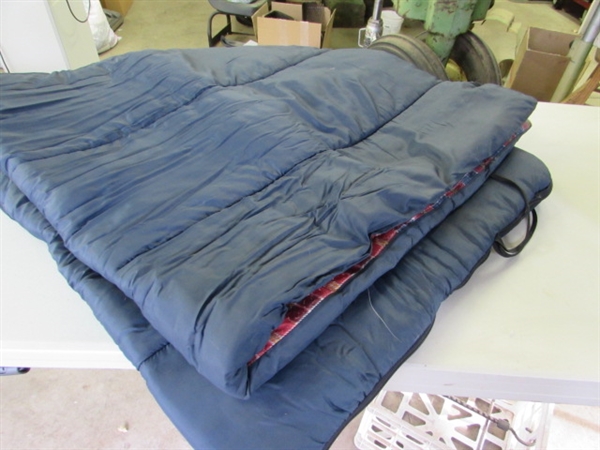 FLANNEL LINED SLEEPING BAG & MAT