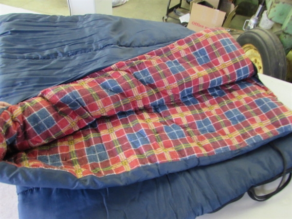 FLANNEL LINED SLEEPING BAG & MAT