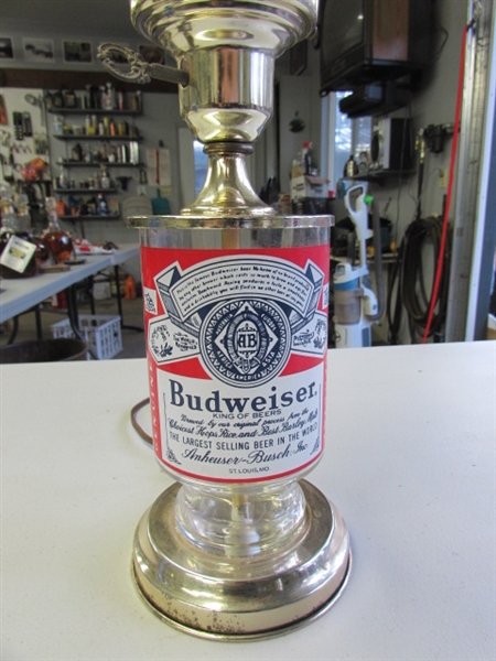 COLLECTION OF BUDWEISER ITEMS FOR THE BAR OR MAN CAVE