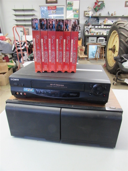 SONY VCR & VHS STORAGE W/COUNTRY DANCING VIDEOS