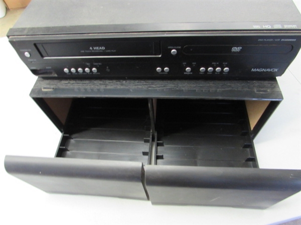 MAGNAVOX VCR/DVD PLAYER COMBO W/VHS STORAGE