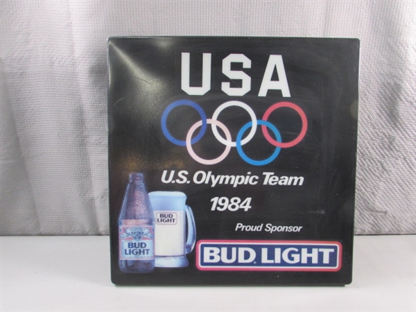 1984 US OLYMPIC TEAM - BUD LIGHT SIGN W/LIGHT