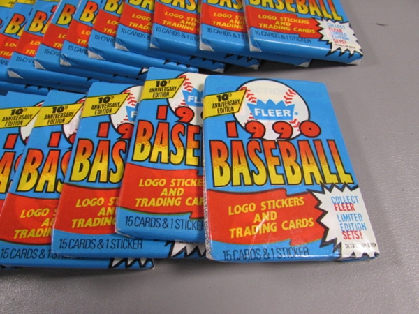 65 SEALED WAX PACKS - 1989 FLEER BASEBALL CARDS