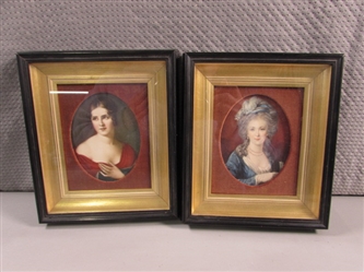 PAIR OF FRAMED & MATTED VICTORIAN PORTRAIT PRINTS