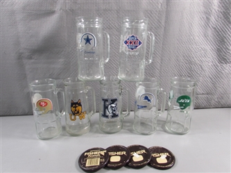 10 FOOTBALL TEAM (COLLEGE & PRO) MUGS.