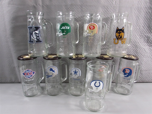 10 FOOTBALL TEAM (COLLEGE & PRO) MUGS.