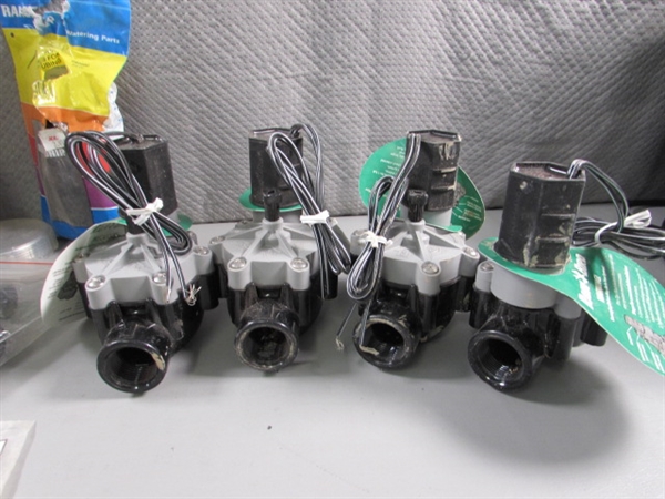 4 NEW RAINBIRD SOLENOID VALVES & MISC DRIP SYSTEM PARTS