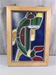 STAINED GLASS ART - KILLER WHALE TRIBAL DESIGN