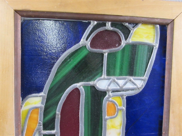 STAINED GLASS ART - KILLER WHALE TRIBAL DESIGN