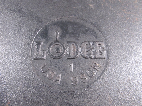 11 SQUARE LODGE CAST IRON GRIDDLE & 6 ROUND GRIDDLE