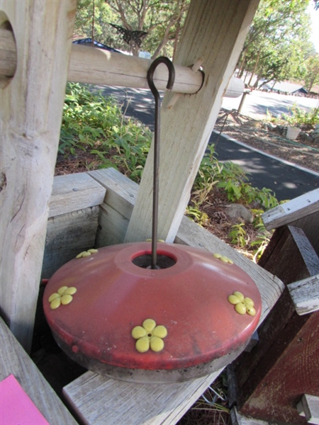 RUSTIC BIRDHOUSES, FEEDERS, HUMMINGBIRD FEEDERS