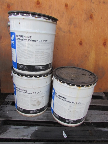 3 NEW 5-GALLON PAILS OF BITUTHENE ADHESIVE PRIMER