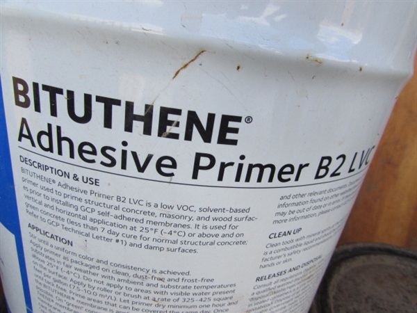 3 NEW 5-GALLON PAILS OF BITUTHENE ADHESIVE PRIMER