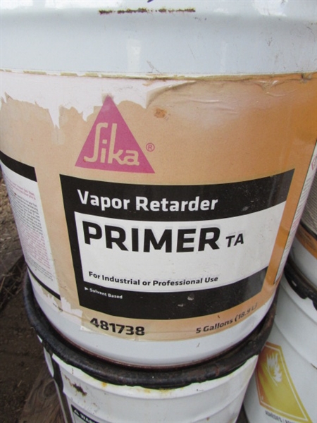 6 NEW 5-GALLON PAILS OF PROFESSIONAL INDUSTRIAL VAPOR RETARDER PRIMER