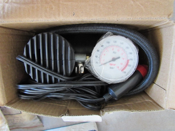 JUMPER CABLES, JACK, 12V INFLATOR, TIRE CHAINS & CABLES & MORE