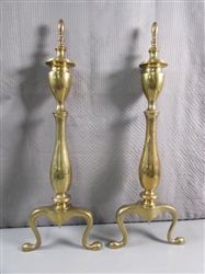 PAIR OF VINTAGE GOLD-TONE ANDIRONS