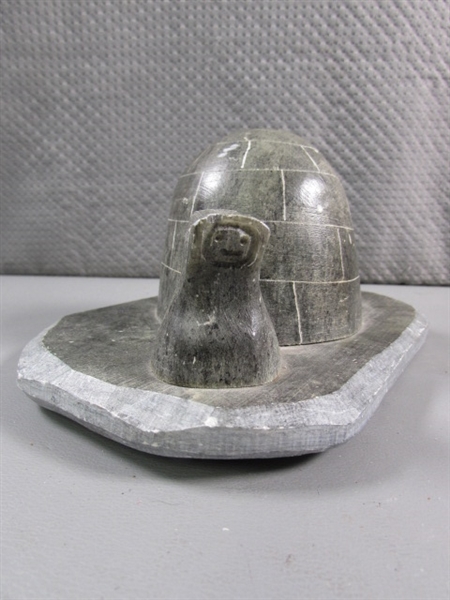 CARVED SOAPSTONE - IGLOO, WOOLY MAMMATH, ESKIMOS