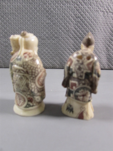 SMALL CARVED BONE ASIAN FIGURES