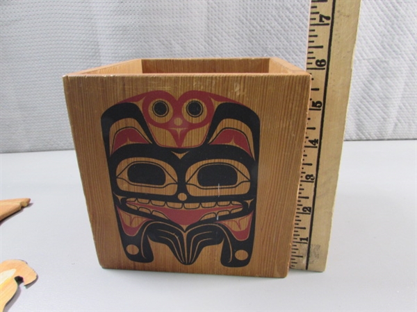 HAND PAINTED NATIVE BOX ART PIECES