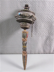 ANTIQUE TIBETIN PRAYER WHEEL