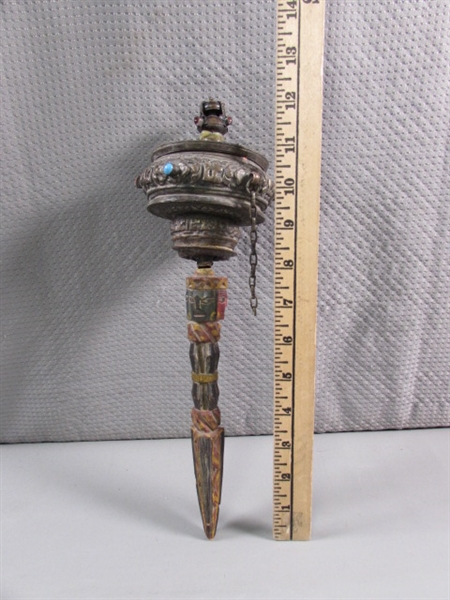 ANTIQUE TIBETIN PRAYER WHEEL