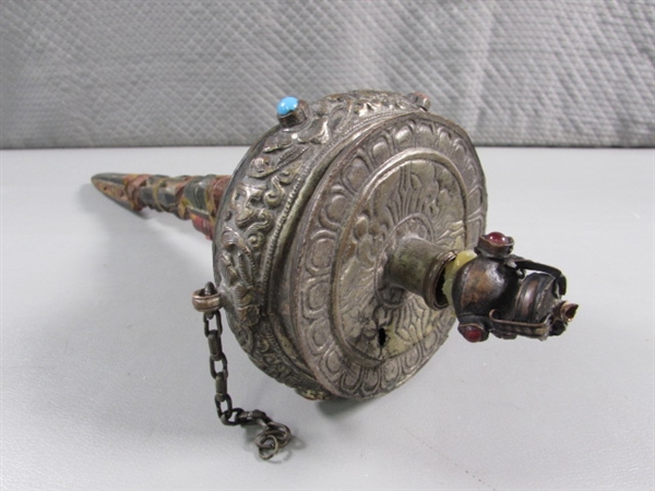 ANTIQUE TIBETIN PRAYER WHEEL