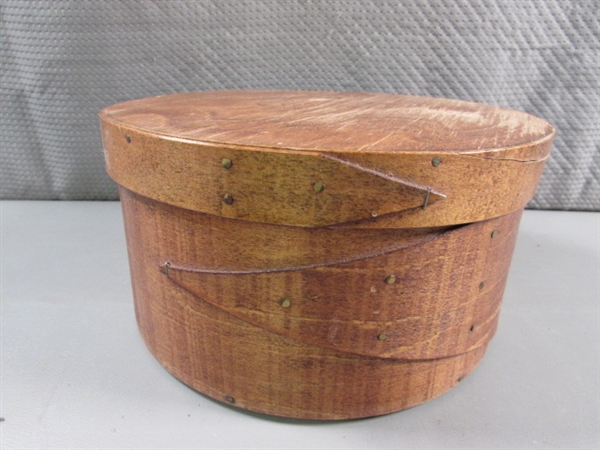 WOODEN LIDDED BOX & CARVED BOWL