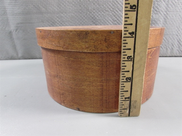 WOODEN LIDDED BOX & CARVED BOWL