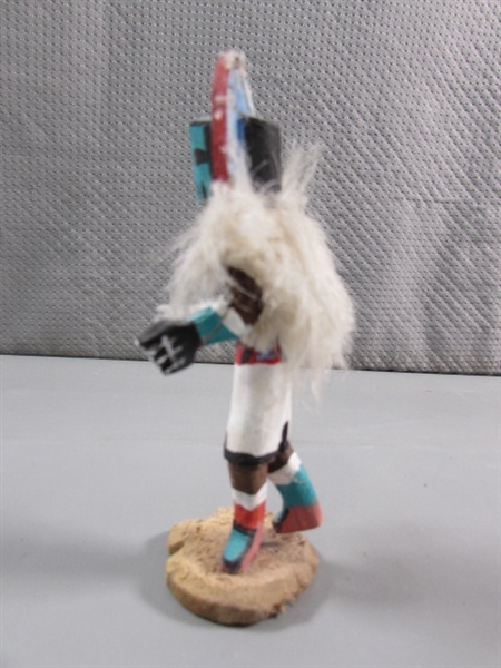 SMALL RAWHIDE DRUM & KACHINA