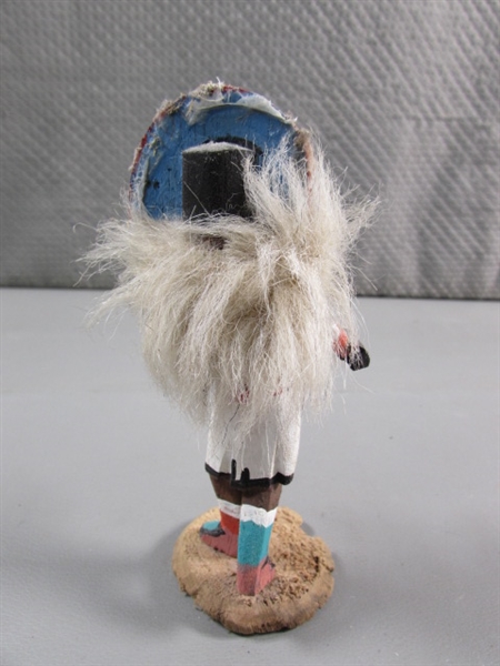 SMALL RAWHIDE DRUM & KACHINA