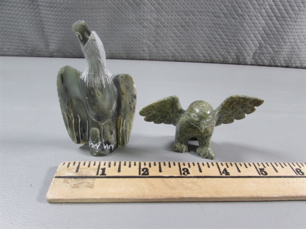 CARVED STONE EAGLES