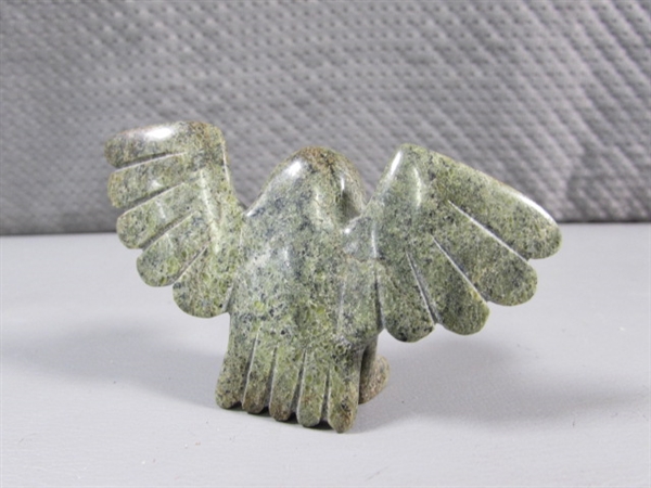 CARVED STONE EAGLES