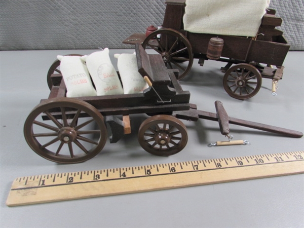 HAND CRAFTED WOODEN WAGON & CART