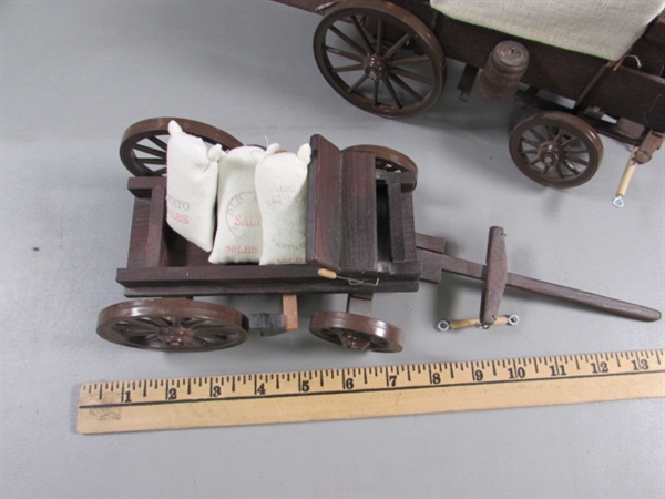 HAND CRAFTED WOODEN WAGON & CART