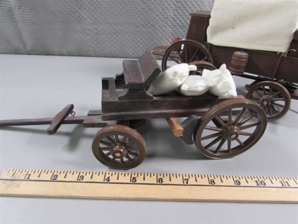 HAND CRAFTED WOODEN WAGON & CART