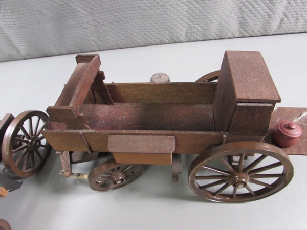 HAND CRAFTED WOODEN WAGON & CART