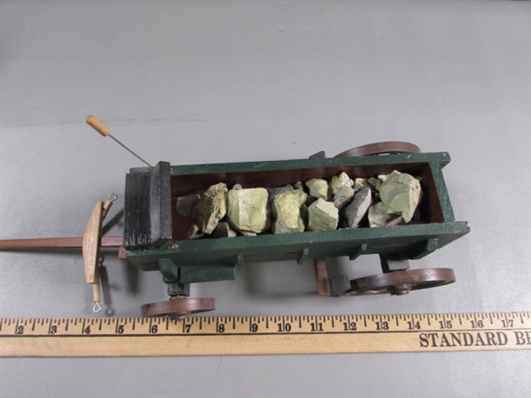 HAND CRAFTED WOODEN ROCK & PEDDLERS WAGON