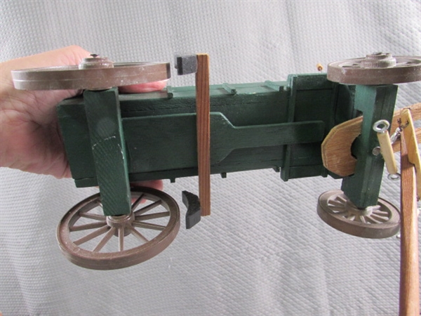 HAND CRAFTED WOODEN ROCK & PEDDLERS WAGON