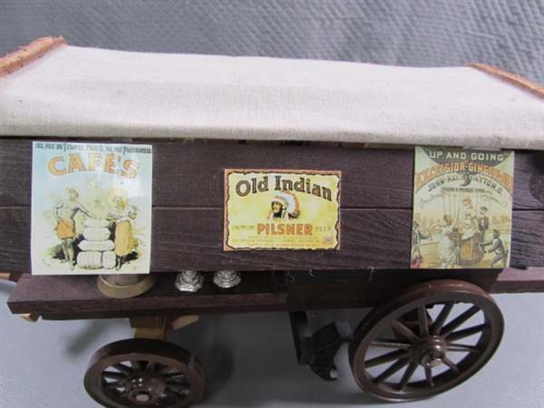 HAND CRAFTED WOODEN ROCK & PEDDLERS WAGON