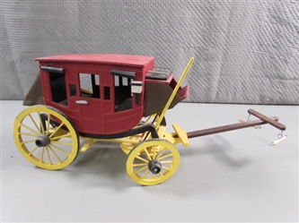 HAND CRAFTED WOODEN STAGECOACH