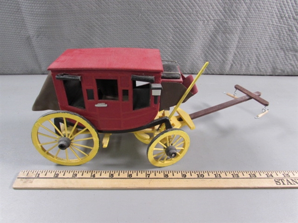 HAND CRAFTED WOODEN STAGECOACH