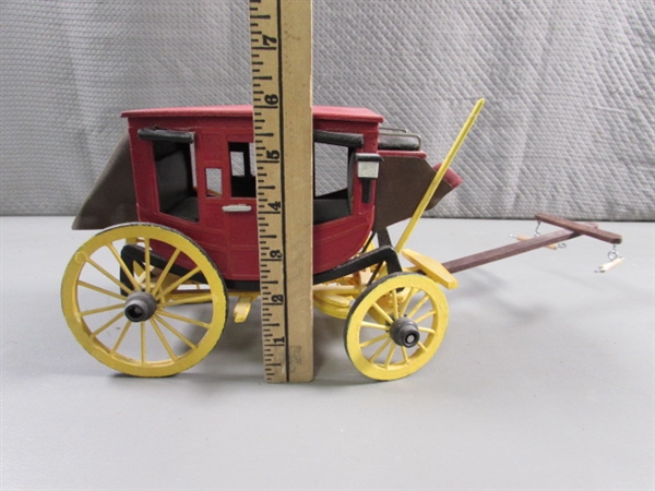 HAND CRAFTED WOODEN STAGECOACH