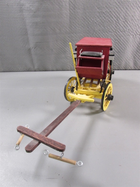 HAND CRAFTED WOODEN STAGECOACH