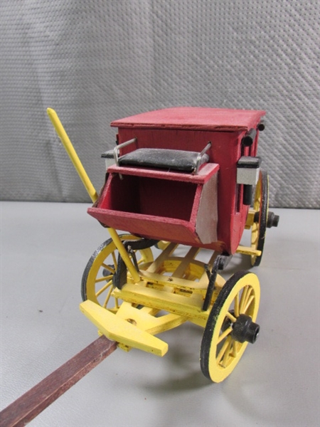 HAND CRAFTED WOODEN STAGECOACH