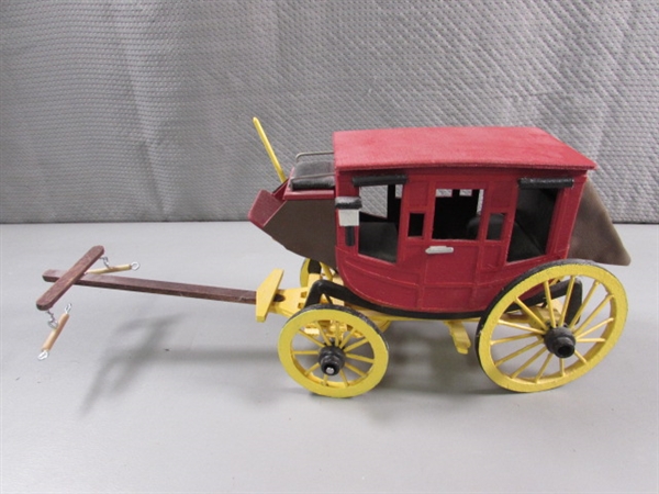 HAND CRAFTED WOODEN STAGECOACH